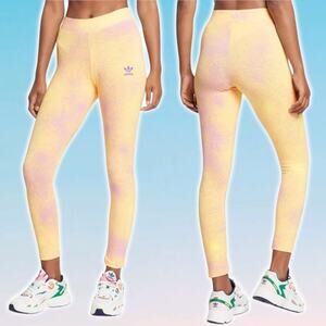 NWT ADIDAS Original 7/8 Legging Bliss Lilac/Almost Yellow Size Small